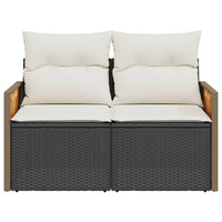 Thumbnail for Gartensofa mit Kissen 2-Sitzer Schwarz Poly Rattan