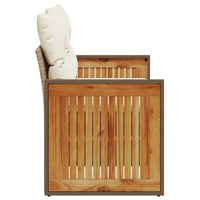 Thumbnail for Gartensofa mit Kissen 2-Sitzer Beige Poly Rattan