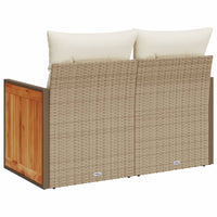 Thumbnail for Gartensofa mit Kissen 2-Sitzer Beige Poly Rattan