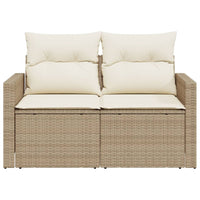 Thumbnail for Gartensofa mit Kissen 2-Sitzer Beige Poly Rattan