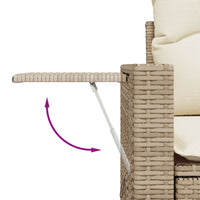 Thumbnail for Gartensofa mit Kissen 2-Sitzer Beige Poly Rattan