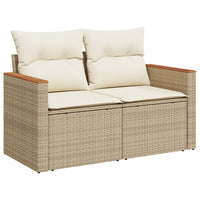 Thumbnail for Gartensofa mit Kissen 2-Sitzer Beige Poly Rattan