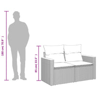 Thumbnail for Gartensofa mit Kissen 2-Sitzer Beige Poly Rattan