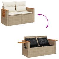 Thumbnail for Gartensofa mit Kissen 2-Sitzer Beige Poly Rattan