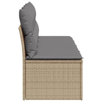 Thumbnail for Gartensofa mit Kissen 4-Sitzer Beige Poly Rattan