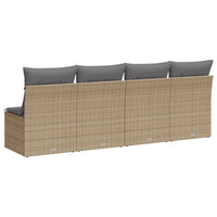 Thumbnail for Gartensofa mit Kissen 4-Sitzer Beige Poly Rattan