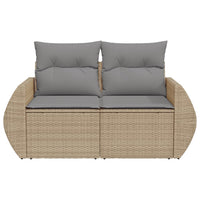 Thumbnail for Gartensofa mit Kissen 2-Sitzer Beige Poly Rattan