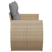 Thumbnail for Gartensofa mit Kissen 2-Sitzer Beige Poly Rattan