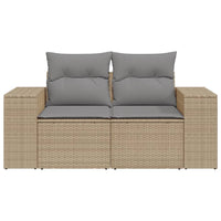 Thumbnail for Gartensofa mit Kissen 2-Sitzer Beige Poly Rattan