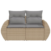 Thumbnail for Gartensofa mit Kissen 2-Sitzer Beige Poly Rattan