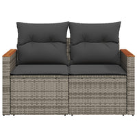 Thumbnail for Gartensofa 2-Sitzer mit Kissen Grau Poly Rattan