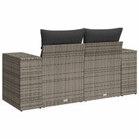 Thumbnail for Gartensofa 2-Sitzer mit Kissen Grau Poly Rattan