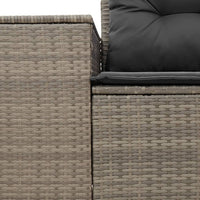 Thumbnail for Gartensofa 2-Sitzer mit Kissen Grau Poly Rattan