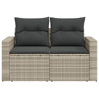 Thumbnail for Gartensofa mit Kissen 2-Sitzer Hellgrau Poly Rattan