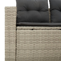 Thumbnail for Gartensofa mit Kissen 2-Sitzer Hellgrau Poly Rattan