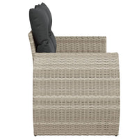Thumbnail for Gartensofa mit Kissen 2-Sitzer Hellgrau Poly Rattan