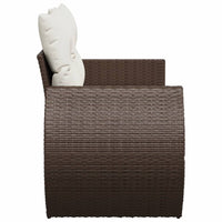 Thumbnail for Gartensofa mit Kissen 2-Sitzer Braun Poly Rattan