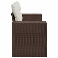 Thumbnail for Gartensofa mit Kissen 2-Sitzer Braun Poly Rattan