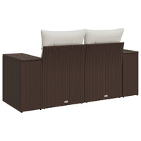 Thumbnail for Gartensofa mit Kissen 2-Sitzer Braun Poly Rattan