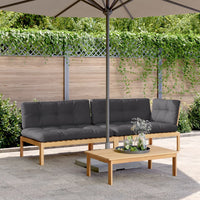 Thumbnail for 3-tlg. Garten-Sofagarnitur aus Paletten mit Kissen Akazienholz