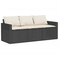 Thumbnail for 6-tlg. Garten-Sofagarnitur mit Kissen Schwarz Poly Rattan