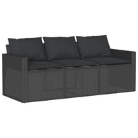 Thumbnail for 6-tlg. Garten-Sofagarnitur mit Kissen Schwarz Poly Rattan