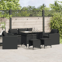 Thumbnail for 6-tlg. Garten-Sofagarnitur mit Kissen Schwarz Poly Rattan