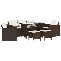 Thumbnail for 6-tlg. Garten-Sofagarnitur mit Kissen Braun Poly Rattan
