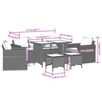 Thumbnail for 6-tlg. Garten-Sofagarnitur mit Kissen Braun Poly Rattan