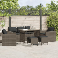 Thumbnail for 6-tlg. Garten-Sofagarnitur mit Kissen Grau Poly Rattan