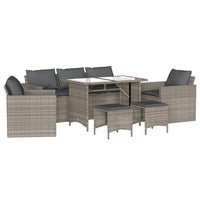 Thumbnail for 6-tlg. Garten-Sofagarnitur mit Kissen Hellgrau Poly Rattan