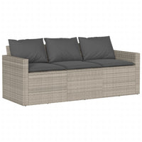 Thumbnail for 6-tlg. Garten-Sofagarnitur mit Kissen Hellgrau Poly Rattan