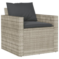 Thumbnail for 6-tlg. Garten-Sofagarnitur mit Kissen Hellgrau Poly Rattan