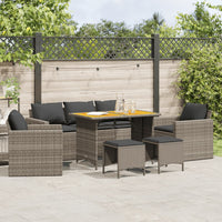 Thumbnail for 6-tlg. Garten-Sofagarnitur mit Kissen Grau Poly Rattan