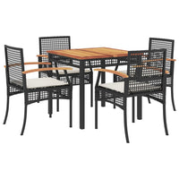 Thumbnail for 5-tlg. Garten-Essgruppe mit Kissen Schwarz Poly Rattan