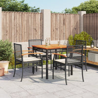Thumbnail for 5-tlg. Garten-Essgruppe mit Kissen Schwarz Poly Rattan