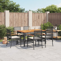 Thumbnail for 7-tlg. Garten-Essgruppe mit Kissen Schwarz Poly Rattan