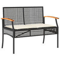 Thumbnail for 3-tlg. Garten-Essgruppe mit Kissen Schwarz Poly Rattan