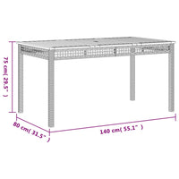 Thumbnail for 3-tlg. Garten-Essgruppe mit Kissen Schwarz Poly Rattan