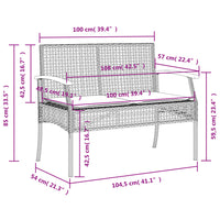 Thumbnail for 3-tlg. Garten-Essgruppe mit Kissen Schwarz Poly Rattan