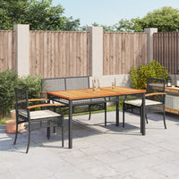 Thumbnail for 4-tlg. Garten-Essgruppe mit Kissen Schwarz Poly Rattan