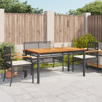 Thumbnail for 5-tlg. Garten-Essgruppe mit Kissen Schwarz Poly Rattan