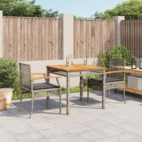 Thumbnail for 3-tlg. Garten-Essgruppe mit Kissen Grau Poly Rattan