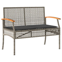 Thumbnail for 3-tlg. Garten-Essgruppe mit Kissen Grau Poly Rattan