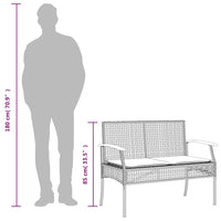 Thumbnail for 3-tlg. Garten-Essgruppe mit Kissen Grau Poly Rattan