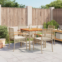 Thumbnail for 5-tlg. Garten-Essgruppe mit Kissen Beige Poly Rattan