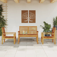 Thumbnail for 4-tlg. Garten-Lounge-Set Massivholz Akazie