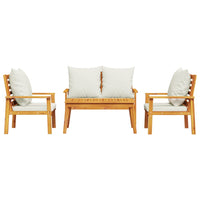 Thumbnail for 4-tlg. Garten-Lounge-Set mit Kissen Massivholz Akazie