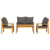 Thumbnail for 4-tlg. Garten-Lounge-Set mit Kissen Massivholz Akazie