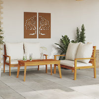 Thumbnail for 3-tlg. Garten-Lounge-Set mit Kissen Massivholz Akazie